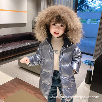 Children's Down Jacket With Big Fur Collar